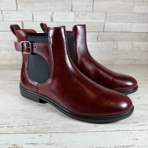 Ecco Dress Classic 15 Chelsea Buckle Women’s Leather Ankle Boots EU 39 US 8-8.5 - Picture 1 of 16